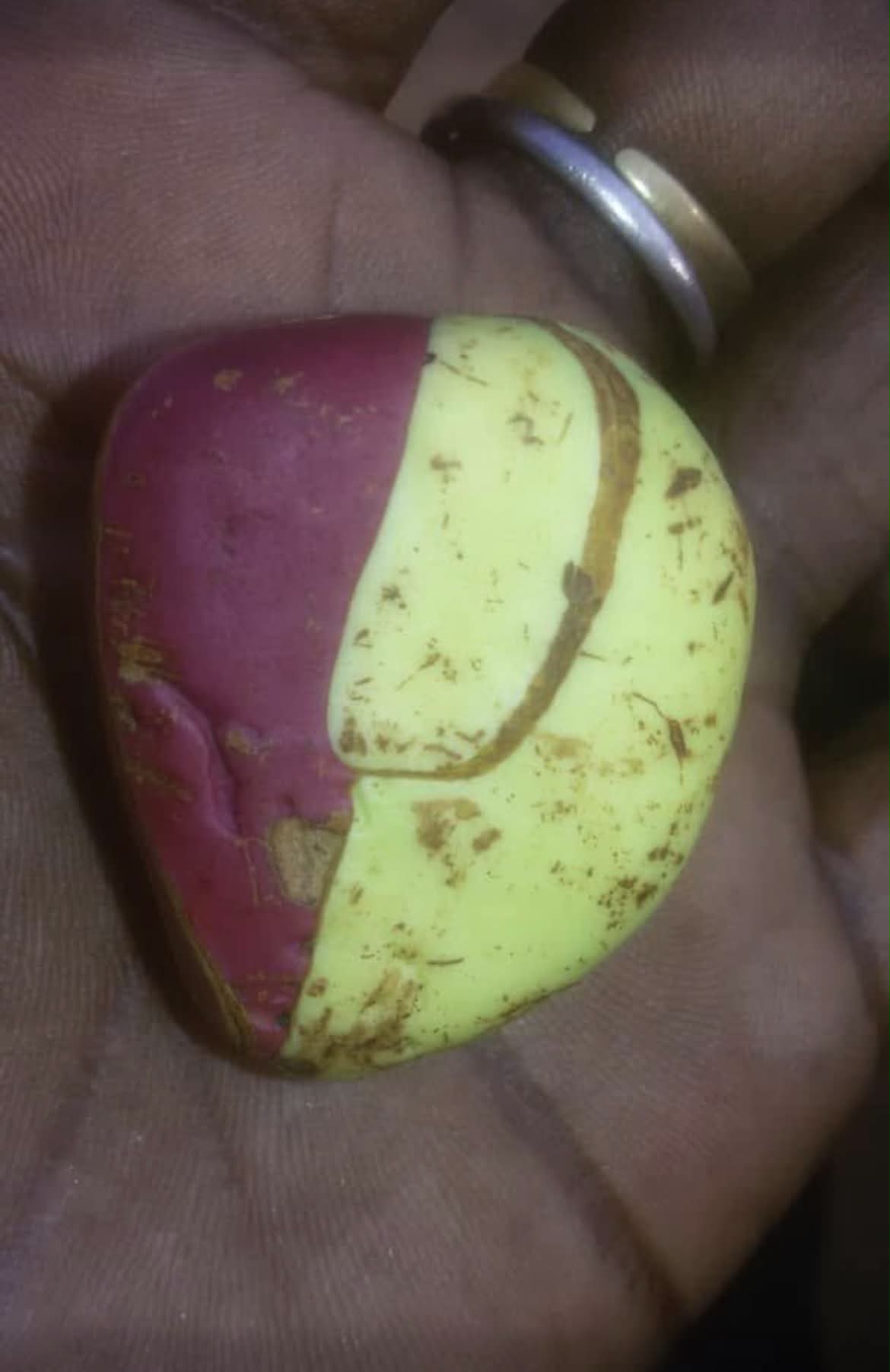 Amuleto tradicional apresentado na mão